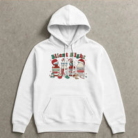 Humorous Medical Christmas Sweatshirt, Silent Night Nurse Hoodie, Adorable ICU Nurse Holiday Hoodie, Healthcare Worker Hooded Pullover, Xmas Present