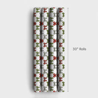Sketched Holiday Gift Wrap, Christmas Bow Wrapping Paper, Red Green Bow Wrapping Paper, Vintage Xmas Gift Wrap, Festive Present Paper