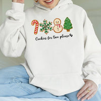 Adorable Christmas Pregnancy Announcement Sweatshirt, Cookies for Two Please Hoodie, Holiday Expecting Mom Hooded Pullover