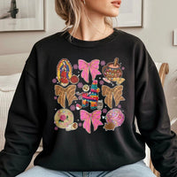 Coquette Pinata Holiday Sweater, Mexican Christmas Sweatshirt, Adorable Festive Christmas Crewneck, Mexican Xmas Aesthetic Pullover