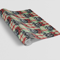 Plaid Holiday Dog Wrapping Paper, Cane Corso Christmas Wrapping Paper, Festive Mastiff Gift Wrapping Paper, Dog Lover Xmas Present Wrap