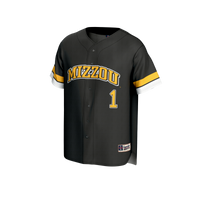 #1 Missouri Tigers Lightweight Collegiate Baseball Fashion Jersey - Black