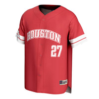 Houston Cougars Lightweight Collegiate Baseball Fashion Jersey - Red