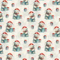Adorable Arctic Animal Christmas Gift Wrap, Polar Bear Santa Wrapping Paper, Winter Holiday Wrapping Paper, Festive Present Paper Roll