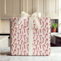 Watercolor Christmas Gift Wrap, Candy Cane Wrapping Paper, Festive Holiday Wrapping Paper, Red White Candy Cane Gift Wrapping Paper