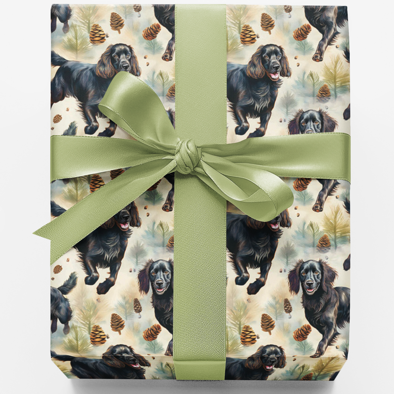 Adorable Dog Christmas Gift Wrap, Boykin Spaniel Wrapping Paper, Hunting Dog Holiday Wrapping Paper, Nature Lover Pet Gift Wrap Paper Roll