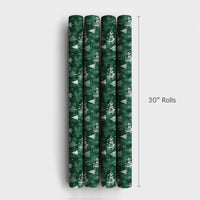 Holy Family Holiday Gift Wrap, Nativity Love Christmas Wrapping Paper, Emerald Green Christian Paper, Winter Snowflake Present Wrap