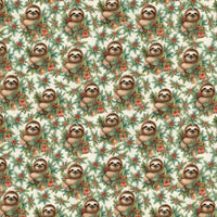 Adorable Mistletoe Holiday Wrapping Paper, Christmas Sloth Gift Wrap Paper, Xmas Animal Present Paper Roll, Festive Winter Present Wrap Paper
