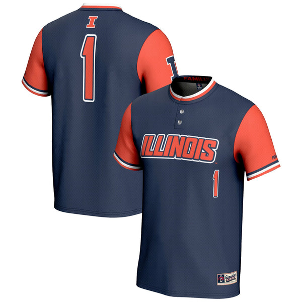 #1 Illinois Fighting Illini Lightweight Softball Jersey - Navy