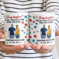 Father and Daughter Love Dad Coffee Mug, Personalized Daughter Ceramic Mug, Touching Birthday Cup, Christmas Present for Daughter from Dad