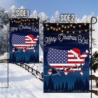 Patriotic American Flag USA Map Yard Flag, Merry Christmas Y'all Garden Flag, Southern Holiday Lawn Banner, Winter Xmas Decor Present