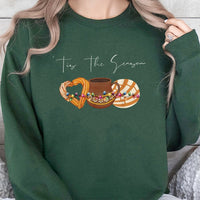 Concha and Churro Foodie Sweatshirt, Tis the Season Mexican Christmas Sweatshirt, Adorable Latina Xmas Crewneck, Holiday Food Sweatshirt