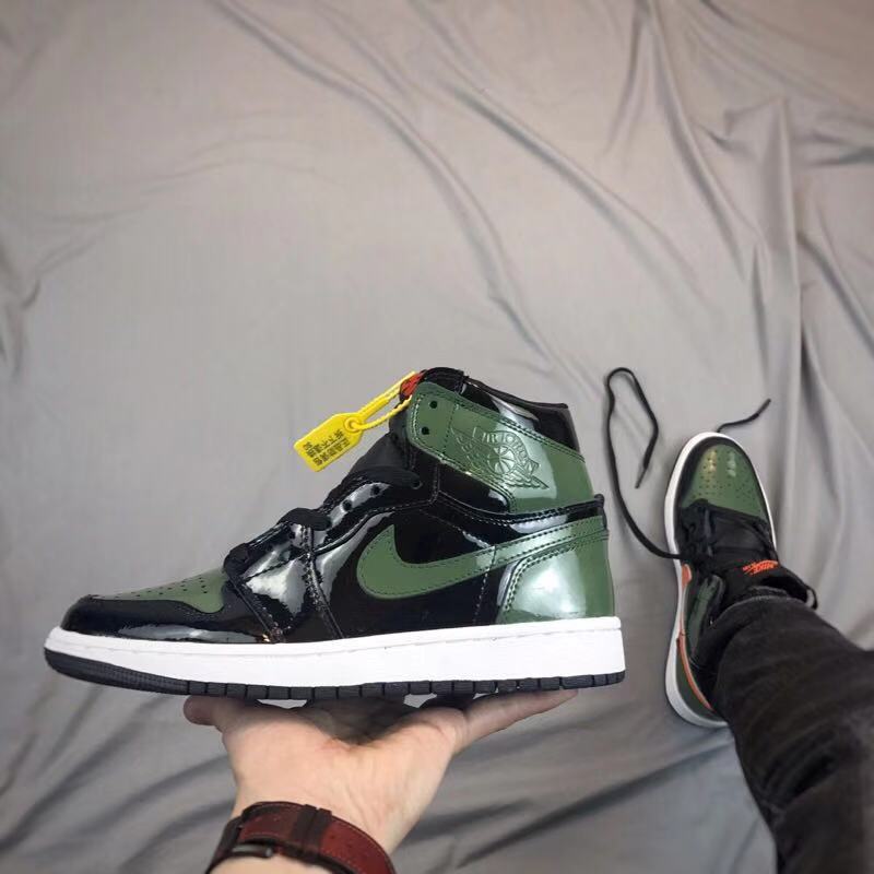 Sneakers, Black Green Orange Colorway, Patent Leather Footwear, Lace Up Design, Casual Gift for Sneaker Fans