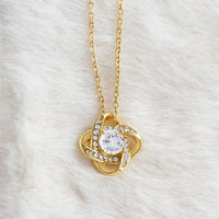 Cubic Zirconia Pendant Necklace, To My Daughter Love Knot Necklace, Meaningful Christmas Present for Her, Daughter Birthday Necklace Jewelry