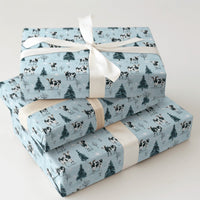 Rustic Farmhouse Animal Gift Wrap, Winter Farm Cow Wrapping Paper, Snowy Pine Tree Holiday Paper, Christmas Present Wrapping Paper Roll