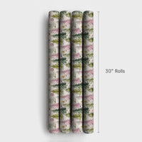 Watercolor Tree Gift Wrap, Pink and Green Christmas Trees Wrapping Paper, Whimsical Holiday Wrapping Paper, Pastel Christmas Tree Gift Wrap