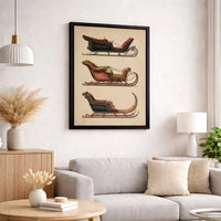 Victorian Sleigh Print, Vintage Winter Sleigh Wall Art, Antique Holiday Sleigh Canvas Art, Christmas Decor, Printable Digital Download