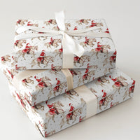 Equestrian Christmas Gift Wrap, Santa Riding Horse Wrapping Paper, Watercolor Horse Lover Holiday Paper, Festive Xmas Gift Wrap Roll