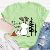 Let It Snow Teacher Shirt, Humorous Snowman Christmas T-Shirt, Adorable Winter Holiday Tee, Festive Classroom Graphic T-Shirt, Teacher Xmas Present