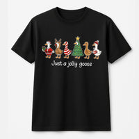 Humorous Holiday Goose Tee, Jolly Goose Christmas T-Shirt, Adorable Goose Santa Shirt, Festive Xmas Animal Tee, Christmas Fan Present for Men Women