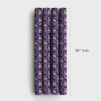 Purple Snowy Forest Gift Wrap, Winter Cabin Wrapping Paper, Comfy Cabin Christmas Wrapping Paper, Holiday Gift Wrap Roll, Winter Gift Wrap