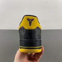 Low Top Sneakers, Black Yellow Colorway, Lace Up Design, Casual Gift for Sneaker Fans