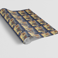 Winter Snow Scene Gift Wrap, Golden Retriever Christmas Wrapping Paper, Holiday Dog Wrapping Paper, Festive Pet Lover Gift Wrap Roll