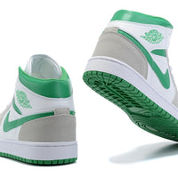 Sneakers, White Green Gray Colorway, Lace Up Design, Casual Gift for Sneaker Fans