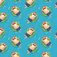 Summer Beach Pool Party Gift Wrap Roll, Tropical Santa Wrapping Paper, Coastal Christmas Wrapping Paper, Festive Holiday Present Wrap Roll
