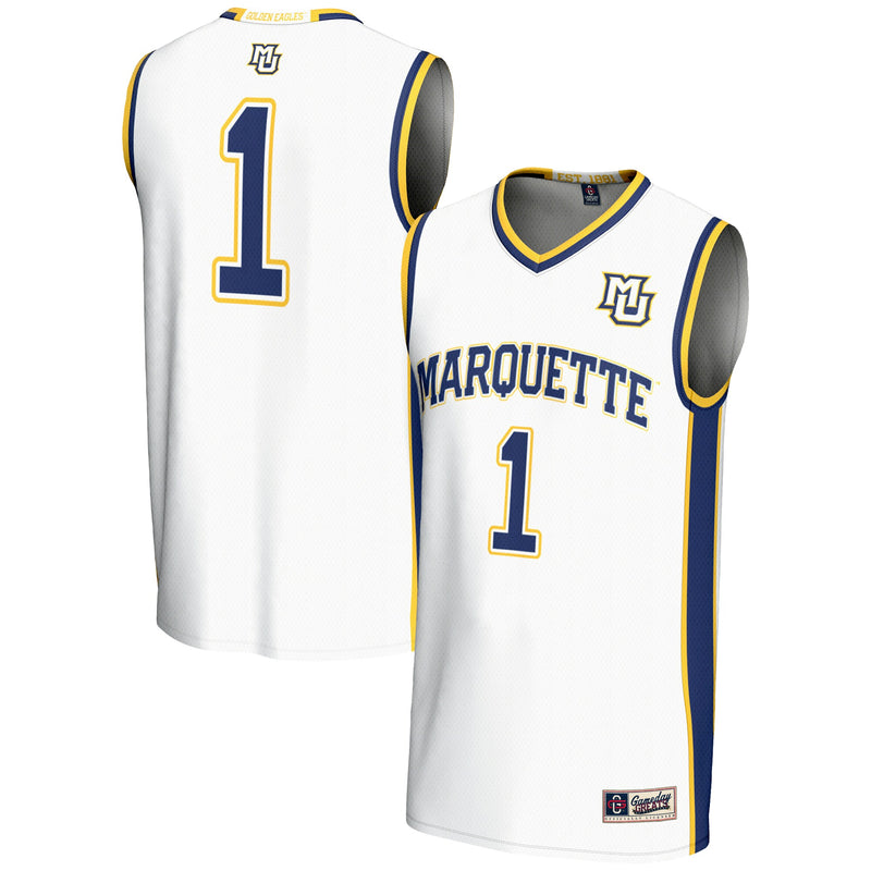 #1 Marquette Golden Eagles Lightweight Basketball Jersey - White