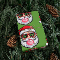 Heart Sunglasses Santa Gift Wrap, Cool Santa Gift Wrapping Paper, Humorous Christmas Wrapping Paper Roll, Festive Holiday Present Wrap