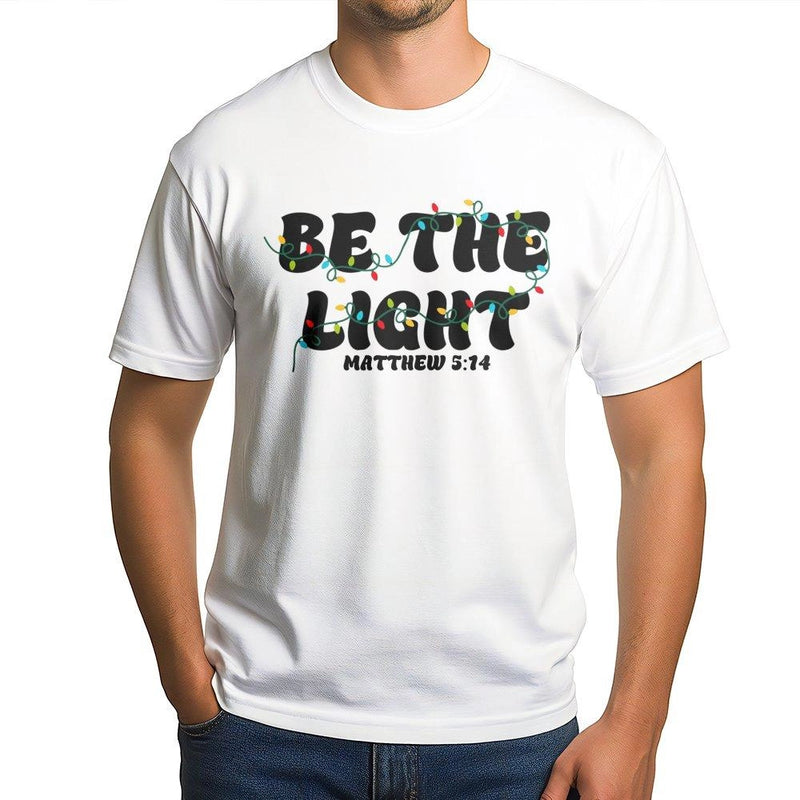 Bible Verse Christmas Shirt, Be the Light Matthew 5:14 T-Shirt, Christian Faith Graphic Tee, Scripture Holiday T-Shirt, Faith Based Present