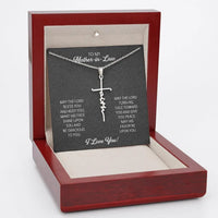 14K White Gold Dipped Cross Pendant, Faith Cross Necklace with Scripture Card, Religious Jewelry, Mother-in-Law Birthday Christmas Present