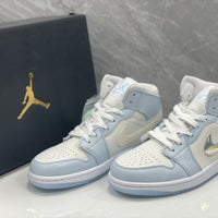 Mid Top Sneakers, Blue Colorway, Gradient Colorway, Lace Up Design, Casual Gift for Sneaker Fans