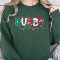 Reindeer Antler Hubby Holiday Sweater, Hubby Christmas Sweatshirt, Husband Christmas Sweatshirt, Matching Couples Crewneck, Present for Him