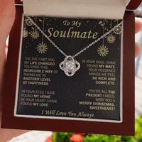 Romantic Love Knot Pendant Necklace, Soulmate Love Knot Necklace, Cubic Zirconia Knot Necklace, Present for Wife or Girlfriend, Christmas Present