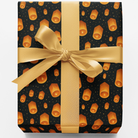 Celestial Night Sky Gift Wrap, Floating Lanterns Wrapping Paper, Magical Lantern Christmas Wrapping Paper, Birthday Present Wrapping Paper