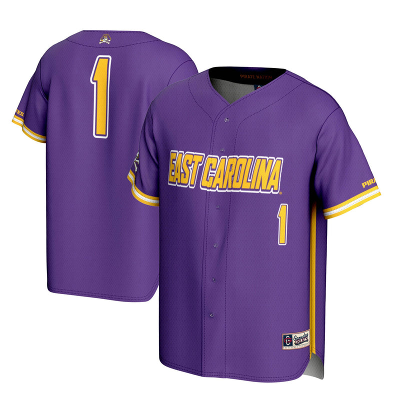 #1 ECU Pirates Lightweight Baseball Jersey - Purple