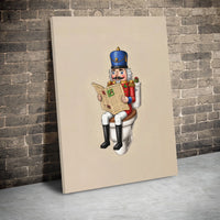 Whimsical Nutcracker Wall Art, Humorous Nutcracker Canvas Print, Holiday Nutcracker Canvas, Humorous Christmas Wall Decor
