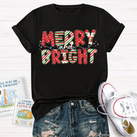 Festive Holiday Dots Graphic Tee, Merry and Bright Polka Dot Christmas T-Shirt, Adorable Xmas Season Shirt, Christmas Present for Women and Men