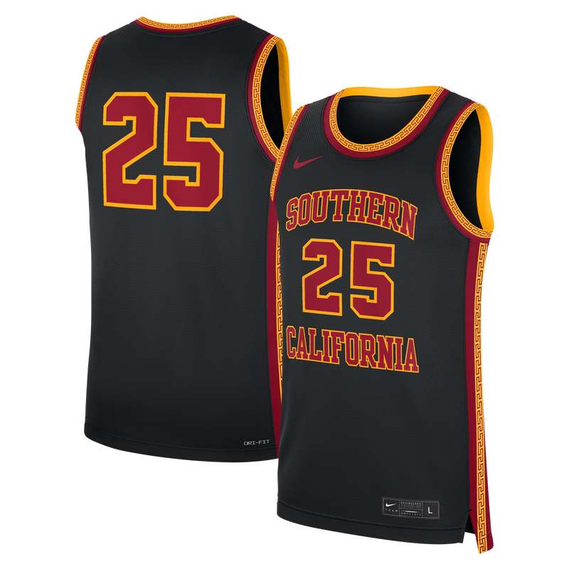 #25 Black USC Trojans Alternate Replica Basketball Jersey