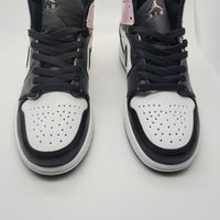 Sneakers, Black Gray Colorway, Tie Dye Pattern, Lace Up Design, Casual Gift for Sneaker Fans