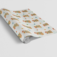 Dog with Holiday Lights Wrapping Paper, Shiba Inu Christmas Wrapping Paper, Festive Puppy Gift Wrapping Paper, Dog Lover Present Wrap