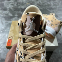 High Top Sneakers, Beige Black Colorway, Camouflage Pattern, Lace Up Design, Casual Gift for Sneaker Fans