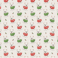 Holiday Sweater Dog Gift Wrap, Westie Christmas Wrapping Paper, Watercolor Present Wrap, West Highland Terrier Lover Present Packaging Roll