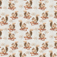 Adorable Winter Animal Gift Wrap, Sledding Squirrel Wrapping Paper, Christmas Squirrel Wrapping Paper, Holiday Season Gift Wrapping Paper Roll