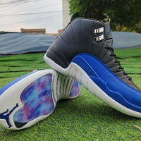 High Top Sneakers, Blue White Black Colorway, Lace Up Design, Casual Gift for Sneaker Fans