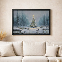 Winter Landscape Art Print, Snowy Forest Christmas Tree Wall Art, Festive Holiday Digital Download, Xmas Tree Poster Decor Present