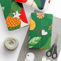 Abstract Marble Gift Wrap Roll, Green and Red Swirl Wrapping Paper, Modern Christmas Paper Wrap, Festive Holiday Birthday Gift Wrapping