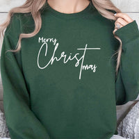 Minimalist Script Holiday Lettering Sweatshirt, Merry Christmas Sweatshirt, Aesthetic Winter Sweater, Comfy Xmas Family Crewneck Present